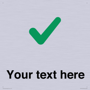 Custom plain background, green tick sign